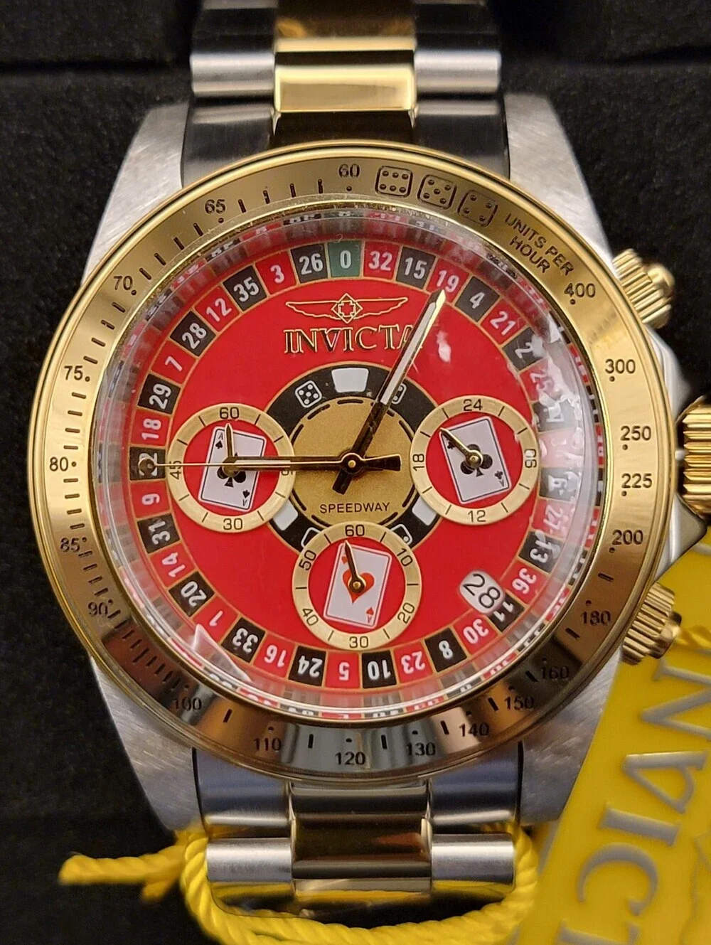 NWT Invicta Speedway Monte Carlo LE  Men's Watch 39.5mm, Gold Steel 50495 Casino